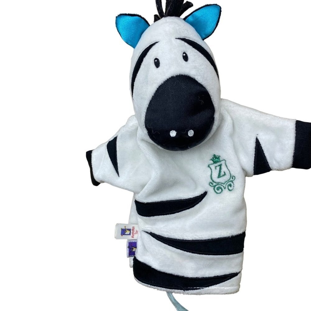 Manhattan Toy‎ Zebra Z Plush Hand Puppet Stuffed Animal 9.5"